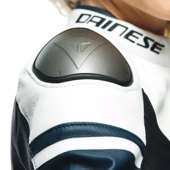 Dainese RAPIDA LADY LEATHER JACKET BLACK-IRIS/WHITE/TIBETAN-PLATINUM Outlet