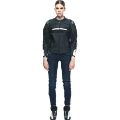 Dainese RAPIDA LADY LEATHER JACKET BLACK-MATT/BLACK-MATT/WHITE Online