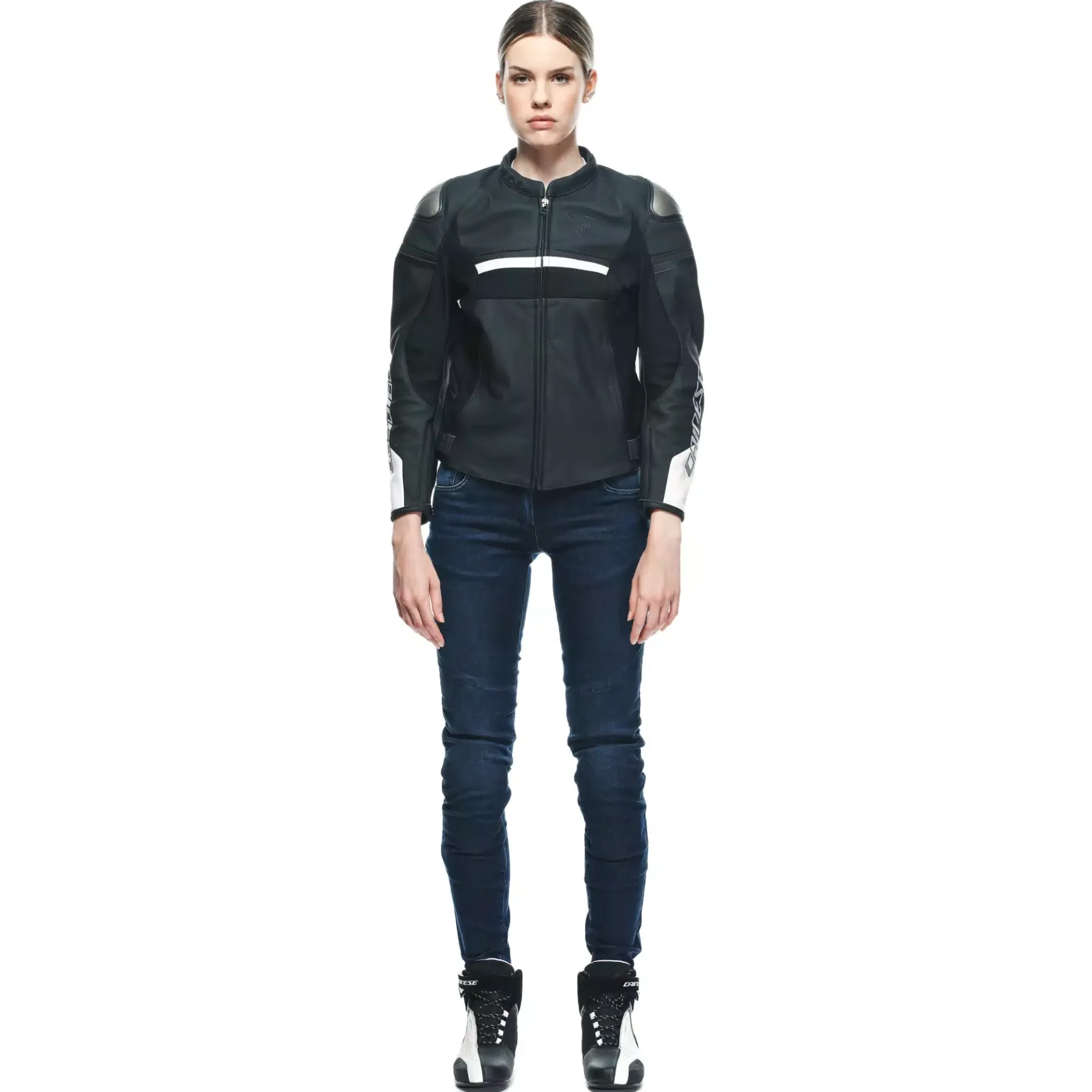 Dainese RAPIDA LADY LEATHER JACKET BLACK-MATT/BLACK-MATT/WHITE Online