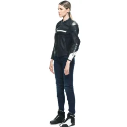 Dainese RAPIDA LADY LEATHER JACKET BLACK-MATT/BLACK-MATT/WHITE Online
