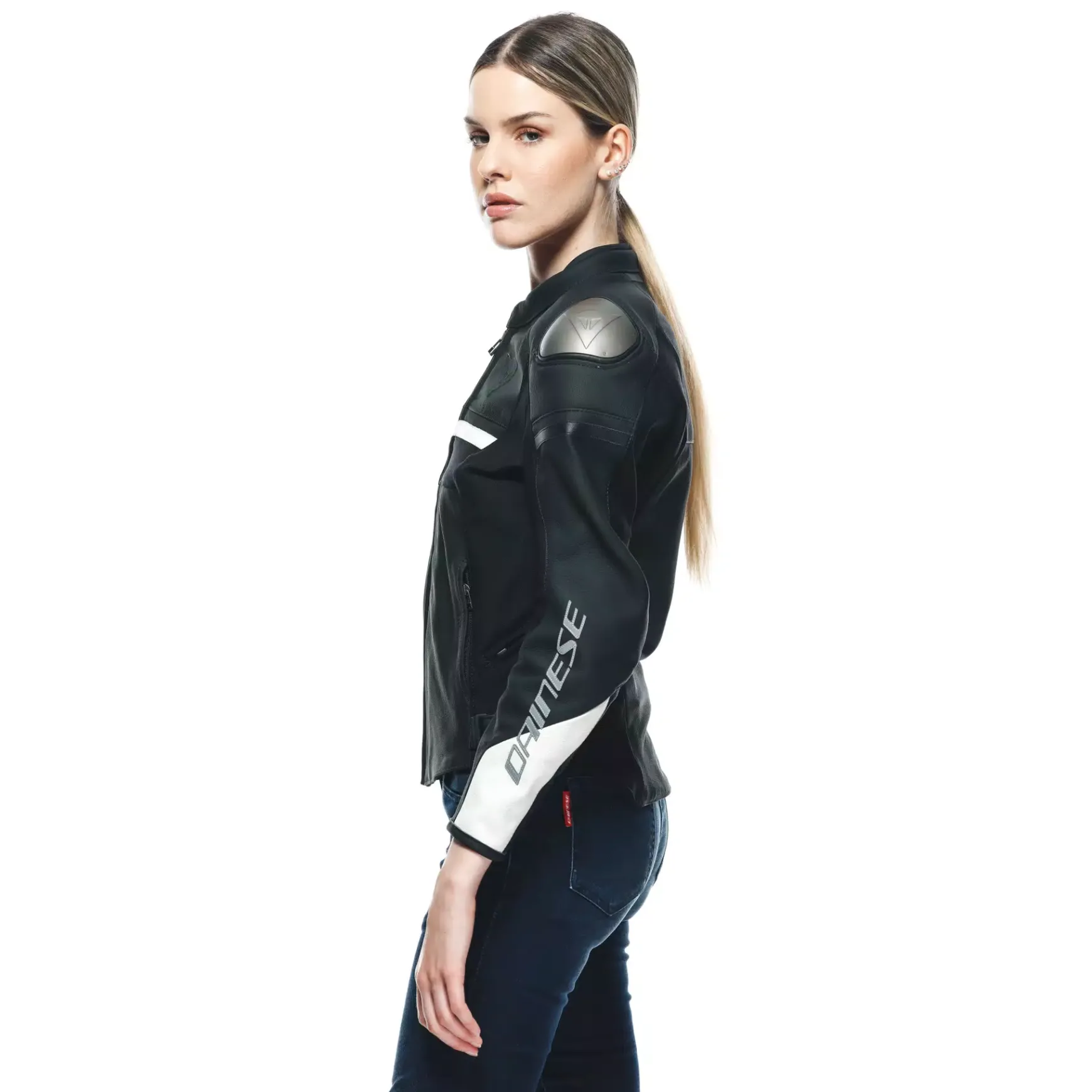 Dainese RAPIDA LADY LEATHER JACKET BLACK-MATT/BLACK-MATT/WHITE Online