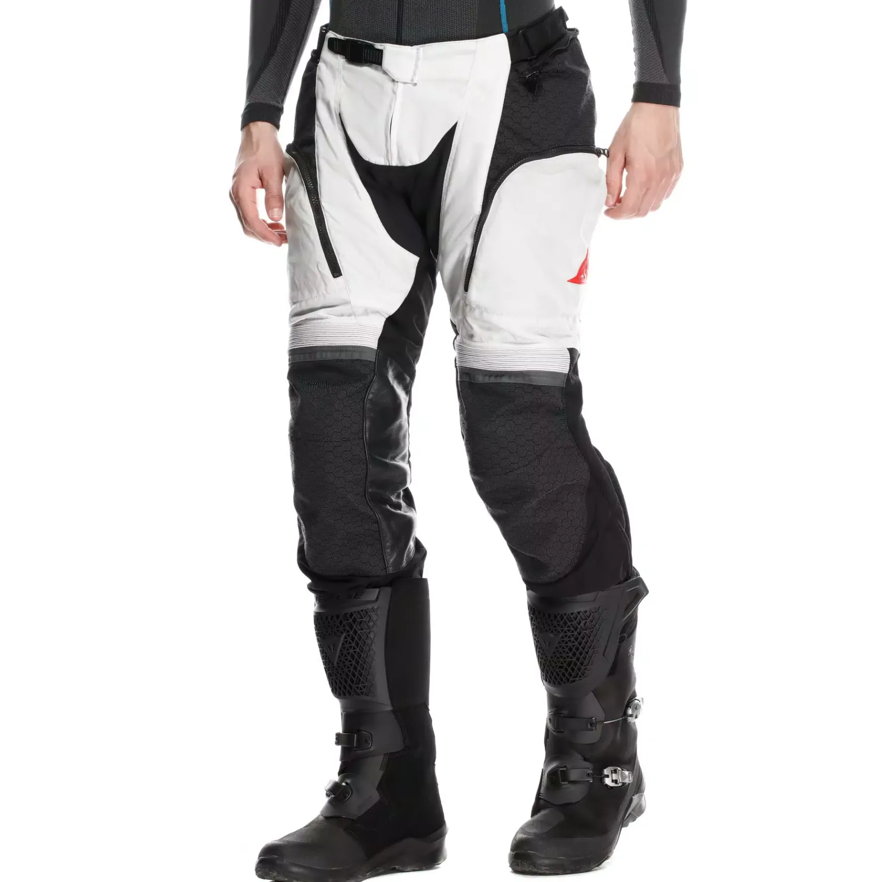 Dainese SUPER ADVENTURE ABSØLUTESHELL™ - OFF-ROAD-MOTORENHOSEN HERREN BLACK/GLACIER-GREY/RED New