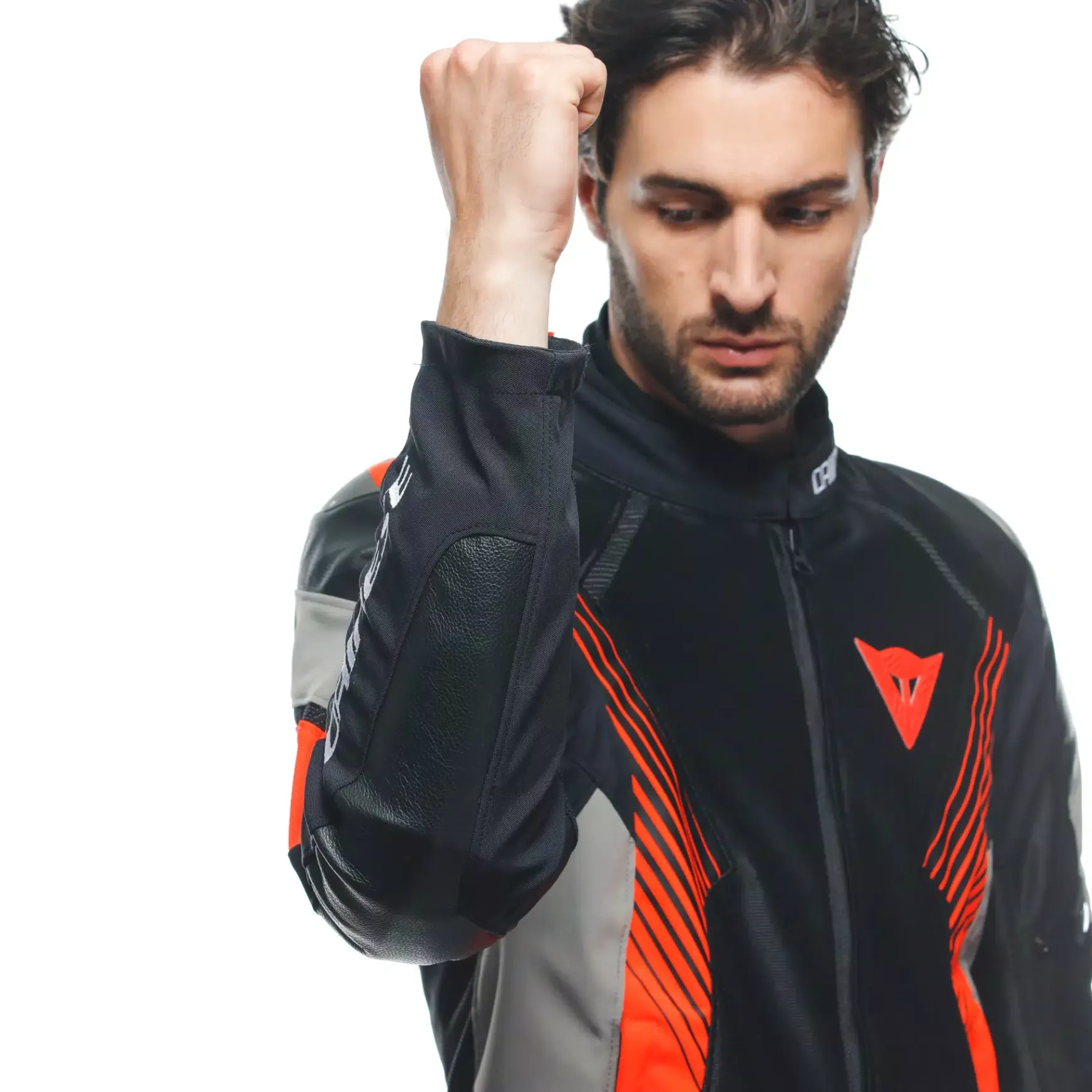 Dainese SUPER RIDER 2 ABSOLUTESHELL™ JACKET BLACK/DARK-GULL-GRAY/FLUO-RED Hot