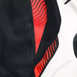 Dainese SUPER SPEED 4 - PERFORIERTE LEDER-MOTORRADJACKE HERREN BLACK-MATT/WHITE/FLUO-RED