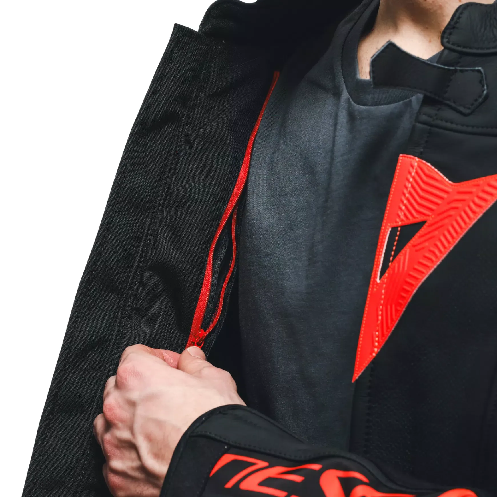 Dainese SUPER SPEED 4 - PERFORIERTE LEDER-MOTORRADJACKE HERREN BLACK-MATT/WHITE/FLUO-RED