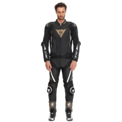 Dainese SUPER SPEED 4 - PERFORIERTE LEDER-MOTORRADJACKE HERREN BLACK/TIBETAN PLATINUM/WHITE Online