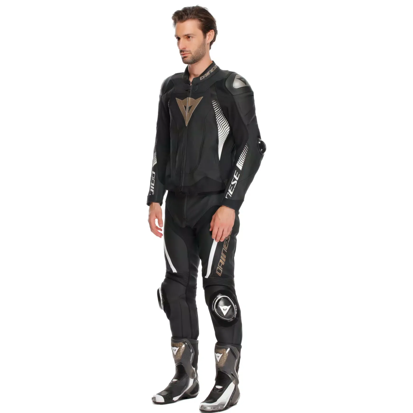 Dainese SUPER SPEED 4 - PERFORIERTE LEDER-MOTORRADJACKE HERREN BLACK/TIBETAN PLATINUM/WHITE Online