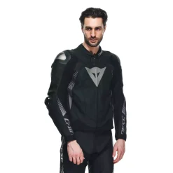 Dainese SUPER SPEED 4 LEATHER JACKET BLACK-MATT/CHARCOAL-GRAY Sale