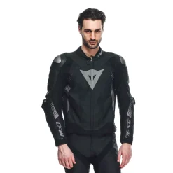 Dainese SUPER SPEED 4 LEATHER JACKET BLACK-MATT/CHARCOAL-GRAY Sale