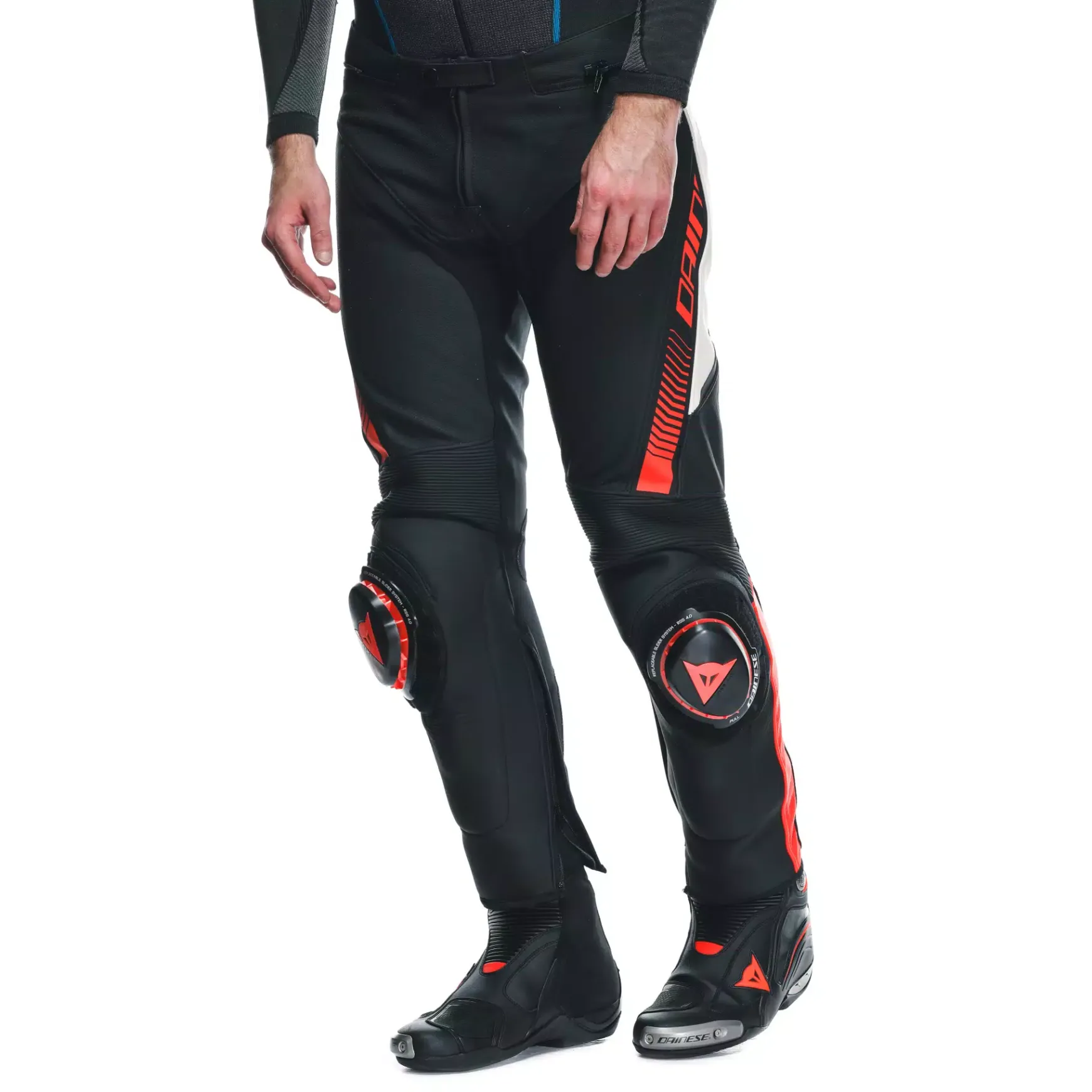 Dainese SUPER SPEED - MOTORRADHOSE AUS LEDER HERREN BLACK/WHITE/RED-FLUO