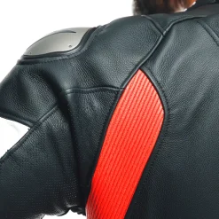 Dainese TOSA 1 PCS LEATHER SUIT PERF BLACK/FLUO-RED/WHITE Sale