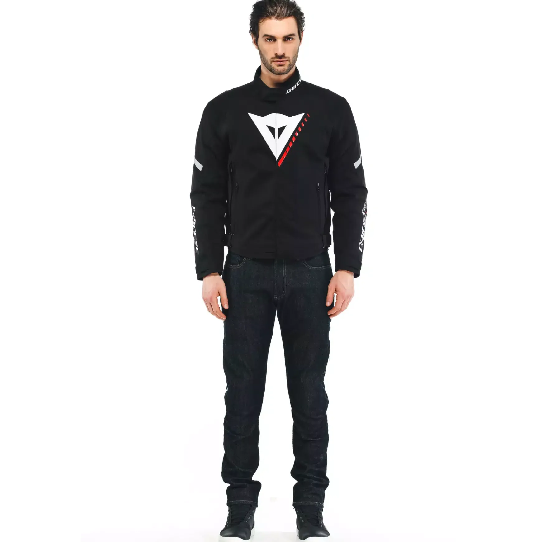 Dainese VELOCE D-DRY® JACKET BLACK/WHITE/LAVA-RED Outlet