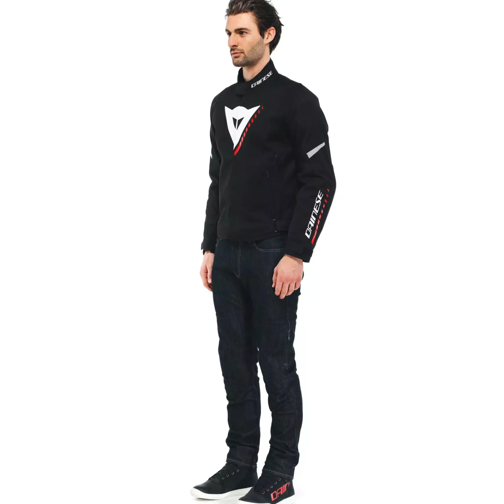 Dainese VELOCE D-DRY® JACKET BLACK/WHITE/LAVA-RED Outlet